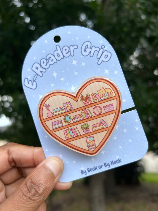 Heart Bookshelf E-Reader Grip