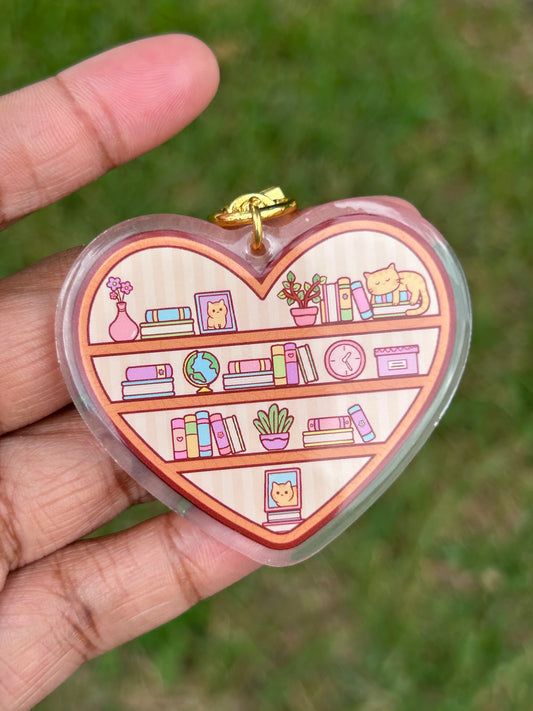 Heart Bookshelf Keychain