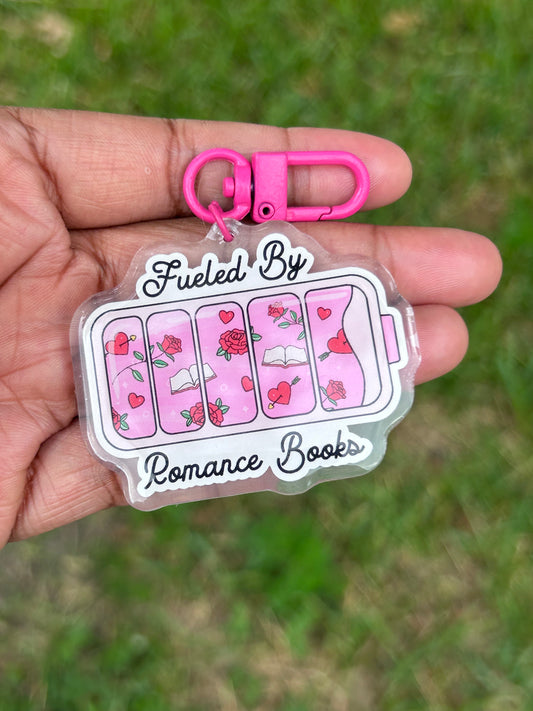 Fueled By Romance Books Keychain