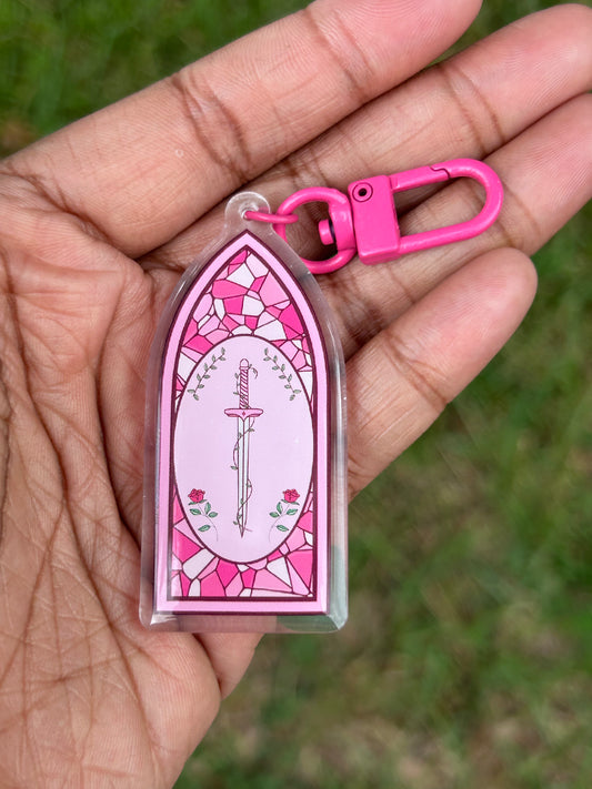 Stained Glass Sword Window Keychain
