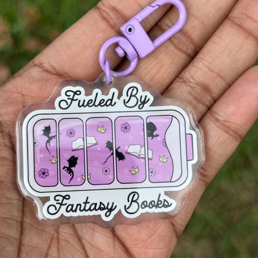 Fueled By Fantasy Books Keychain