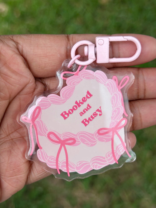 Booked and Busy Keychain